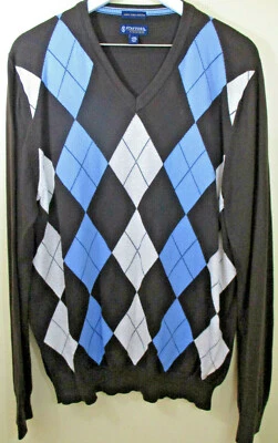 Suéter Pullover Argyle Cuello en V L STAFFORD SIGNATURE Para Hombres Manga Larga Algodón  Foto 1 de 4