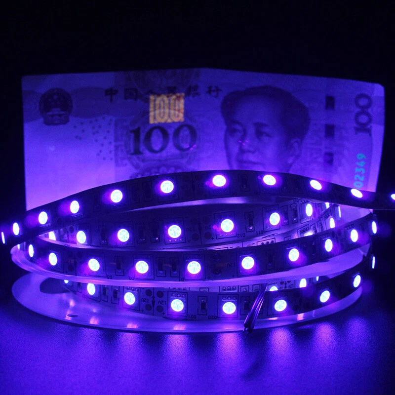 12V 5050 UV Led Strip Light 395-405nm Ultraviolet LED Purple Flexible Tape Lamp - Image 1 of 4