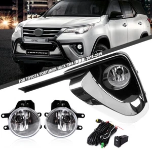 Bumper Fog Lamp Lights Assembly Set for Toyota FORTUNER/HILIX SW4 2016-2019 - Picture 1 of 13