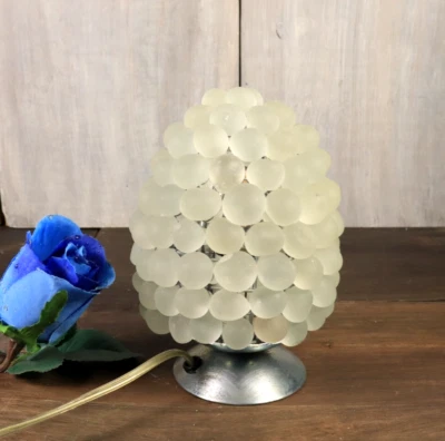 Antique Murano Glass Grape Cluster Shade Table Lamp Hand Blown Beads Italy 1950s - Image 1 of 4