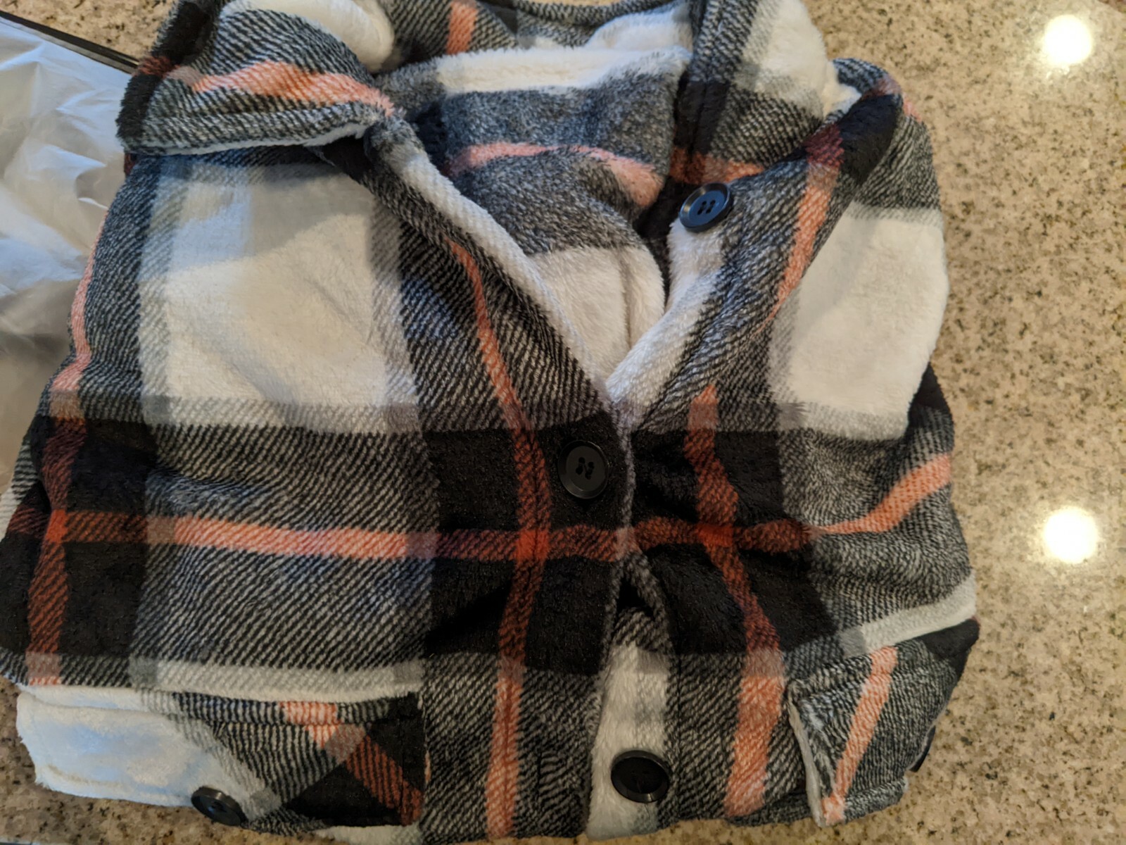 Plaid Print Drop Shoulder Jacket Black 