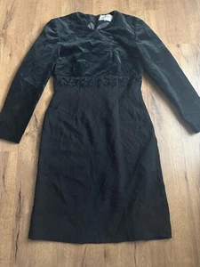 Jacqueline Ferrar Black Velvet Dress size 4 Y2K Goth Dress - Picture 1 of 5