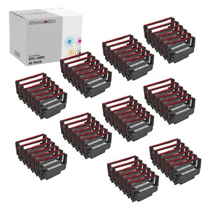 60 pk for Epson ERC 30 / 34 / 38 Black & Red Ink Printer Ribbons TM Series - Afbeelding 1 van 7