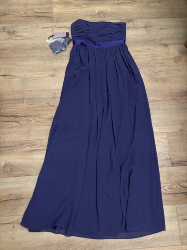 HERMÈS Bellissimo abito da ballo in chiffon viola fuori le spalle di Coast taglia 8