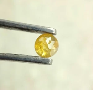 1Pcs 3.8mm Natural Yellow Round Rose Cut Loose Diamond, Fancy Rose Cut Diamonds - Bild 1 von 7