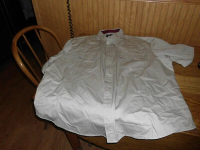 Rustler western Mens Tan short Sleeve Pearl snap Western Shirt 2XL Denim w/tags Foto 1 de 3