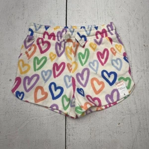 Jumping Beans White Heart Print Pull On Knit Shorts Girls Size 6 NEW - Picture 1 of 5