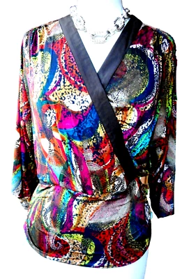 Camisa Top Blusa Retro Cottagecore Regencycore Naturecore MAXMARA Marrón Serpiente M Foto 1 de 3