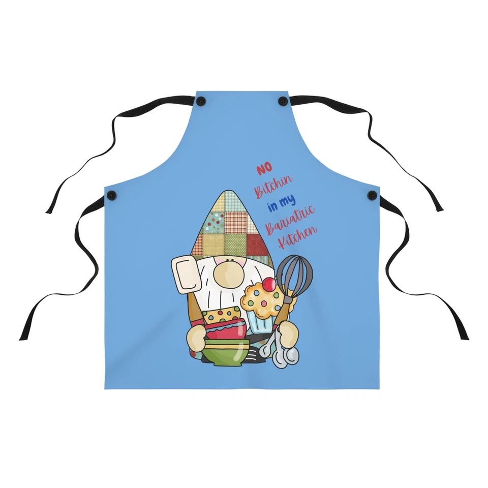 Cute No Bitchin Gnome Baking Apron Bariatric Surgery Apron - Image 1 of 1