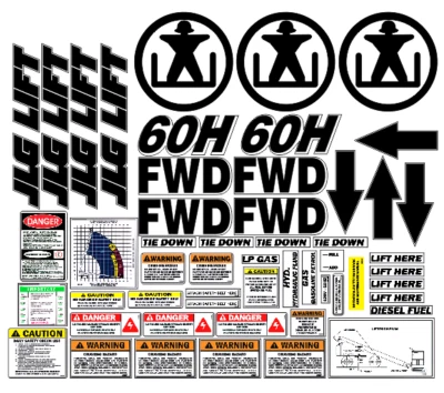 JLG 60H Boom Lift Decal Kit 7 YEAR VINYL! - Image 1 of 2