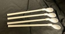 Tupperware Long Parfait Spoons / straws Set of 4 White