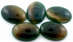 One 30x22 30mm x 22mm Oval Banded Green Agate Cabochon Cab Gemstone CM19BNDGAR - Picture 1 of 2
