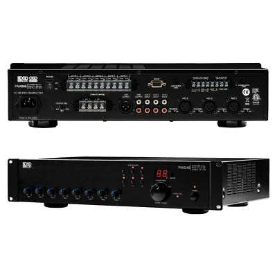 OSD AUDIO 240W Commercial 70V Amplifier 5x Zones, Remote Control 3x XLR Mic Inputs PAM-245