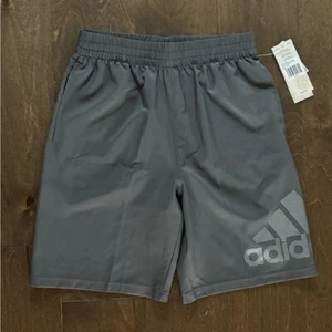 adidas Boys AEROREADY Elastic Waistband Big Logo Woven Shorts, Size L (14/16) - Picture 1 of 8