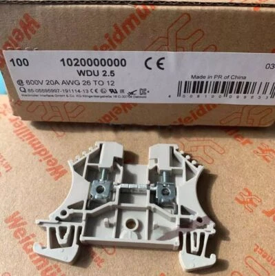 100pcs/Box Weidmuller Plug-in Type Terminal 1020000000 WDU2.5 - Image 1 of 4