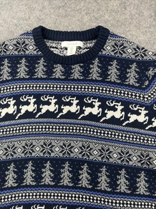 Aspen Nordic Sweater Womens Large Fair Isle Snowflake Pullover Knit Soft - Picture 1 of 11
