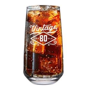 80th Birthday Gift Glass Mug Hiball Age 80 Years Funny Present Keepsake 480ml - Picture 1 of 9
