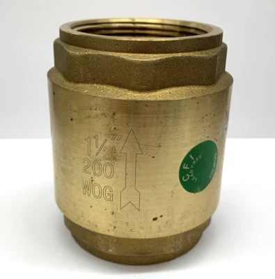 Lead Free Brass Spring Check Valve, IPS Thread (1-1/2" [1.5 inches]) 200 WOG - Image 1 of 4