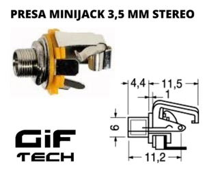 STEREO MINI JACK STECKDOSE 3,5 MM 3P AUDIO STECKER WEIBLICH AUS PANEL GEHÄUSE 1/8 - Bild 1 von 1