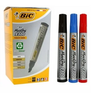 BIC Permanentmarker 3,7 mm 5,5 mm rot blau schwarz Papier Karton Holz Markierung2300 - Bild 1 von 6