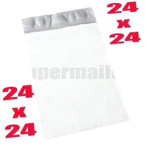 10 24x24 WHITE POLY MAILERS ENVELOPES BAGS SELF SEALING Tear Resistant - Picture 1 of 1