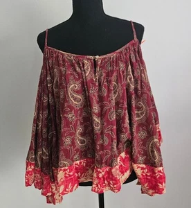 RALPH LAUREN DENIM AND SUPPLY Paisley and Floral Boho Off Shoulder Top LARGE - Picture 1 of 9
