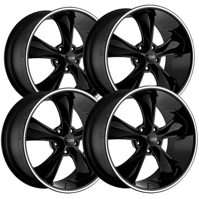 (Set of 4) Foose F104 Legend 17x8 5x4.5" +1mm Gloss Black Wheels Rims 17" Inch Foto 1 de 4