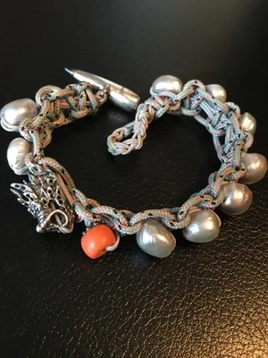 pulsera perla negra natural una plata de ley Foto 1 de 4