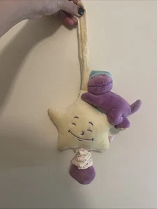 Vintage 2000 Barney The Dinosaur Plush Musical Pull Toy Baby Crib Strolller - Picture 1 of 4