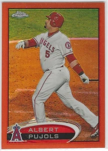 2012 Topps Chrome Orange Refractor Albert Pujols #80 Los Angeles Angesls - Picture 1 of 1