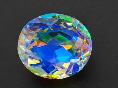 48.60 Ct Lab-Created EGL Certified Mystic Aura Quartz Oval Cut Loose Gemstone - Image 1 of 4