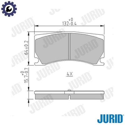 BRAKE PAD SET DISC BRAKE 573372J FOR JAGUAR RG 3.6L AJ8FT/SV8TS 4.2L 8cyl XK - Imagem 1 de 4