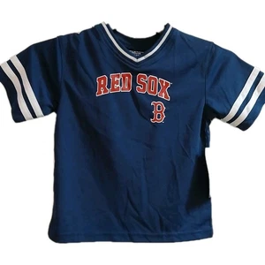 Boston Red Sox T-shirt Boys Size 4T  Polyester Devers Jersey Navy Blue Baseball - Picture 1 of 7
