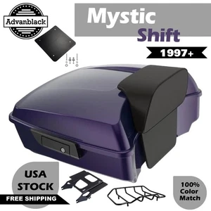Mystic Shift Chopped Rear Tour Trunk Pack Luggage Fits 1997+ Harley - Picture 1 of 15