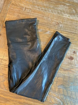 Spanx Size 1X Faux Leather Leggings for Women - Black Plus 0091 - Image 1 of 4