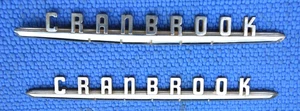 PAIR of VINTAGE 1951 PLYMOUTH CRANBROOK EMBLEM OEM 1373036 MOPAR Pretty Clean - Picture 1 of 8