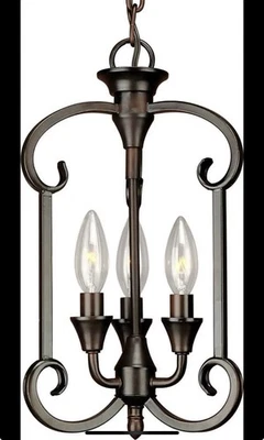 Forte Lighting 7000-03 Bronze Three Light Foyer Pendant - Image 1 of 4