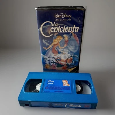 Walt Disney Clasicos Cinderella Cenicienta VHS Blue Tape Spanish Latin VERY RARE - Image 1 of 4