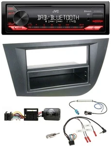 JVC Bluetooth USB DAB Lenkrad Autoradio für Seat Leon 2005-2010 schwarz - Bild 1 von 10