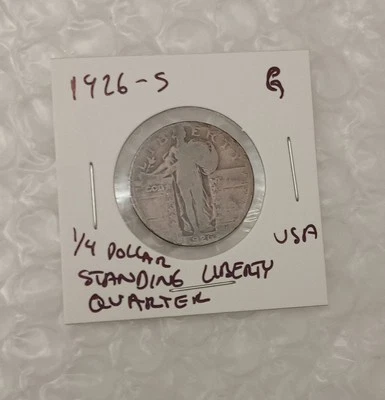 USA 1/4 Dollar~  Standing Liberty Quarter 1926-S~* G~ With Stars Under Eagle - Image 1 of 4