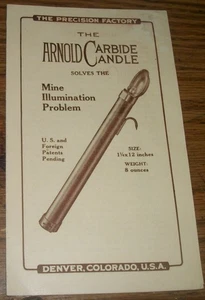 1920's Arnold Carbide Candle Advertising Brochure~Denver Colorado for MIners - Picture 1 of 3