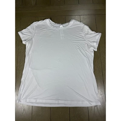 Alo Yoga Mujer Grande Blanco Techo Almohadilla para el Hombro Camiseta Sin Mangas Algodón Top Foto 1 de 4