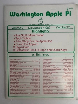 Washington Apple Pi  Magazine: Volume 9 No. 12 December 1987 - Image 1 of 4