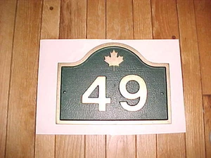 Canada Builders Schild, Hausnummer mit kanadischem Ahornblattschild, 4 Nummern max. - Bild 1 von 1