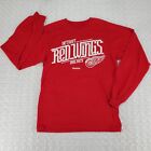 Reebok Detroit Red Wings Shirt M Red Long Sleeve NHL Hockey 100% Cotton