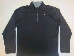 Nike Therma Fit 1/4 Zip Mock Neck Mens XL Black Pullover - Picture 1 of 7