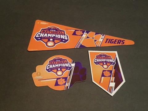 3- CLEMSON TIGERS NATIONAL CHAMPIONS 2018 3 PC MAGNET SET COLLEGE FOOTBALL Cover
