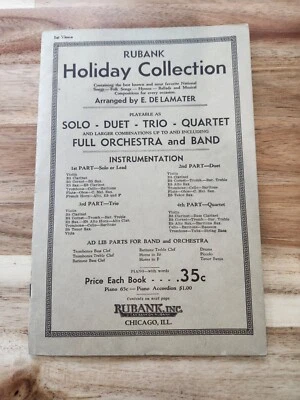 Vintage 1932 RUBANK Holiday Collection Solo Duet Trio Quartet Band Music Book - Image 1 of 4