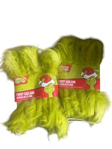 Dr. Seuss The Grinch Furry Fuzzy Grinch Garland 72" 2 Pack 144" Total - Picture 1 of 4