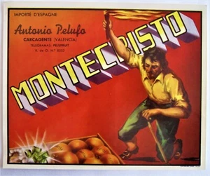 Caja de cítricos marca Montecristo etiqueta española, original - Imagen 1 de 1